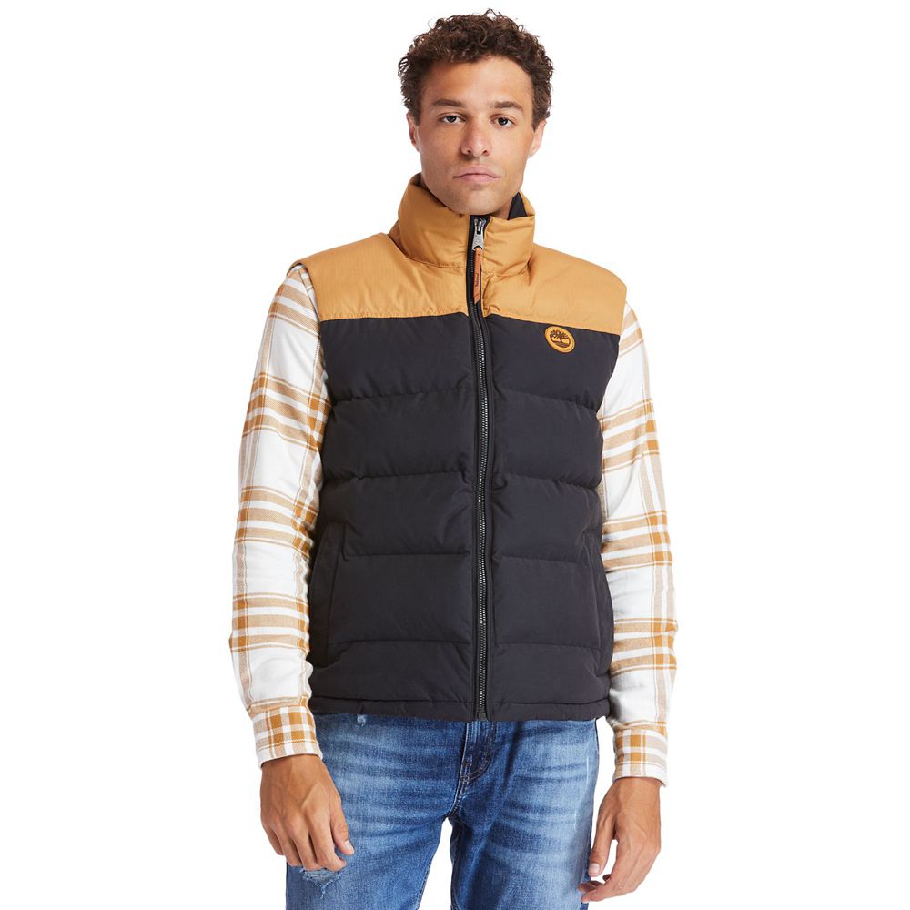 Chaquetas Timberland Argentina Hombre - Outdoor Archive Hooded Puffer - Marrones/Negras - VQXTUH-758